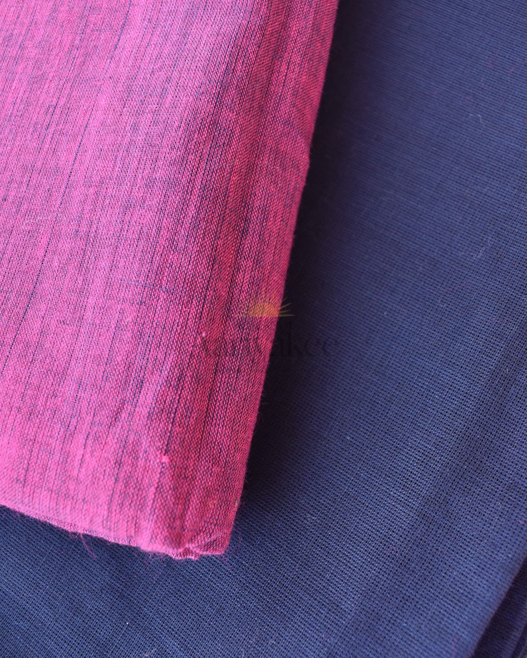 Anagha — Navy & Wine Mangalagiri Handloom Cotton Suit Set