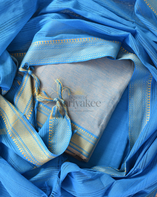 Azure Glow Mangalagiri Handloom Cotton Set