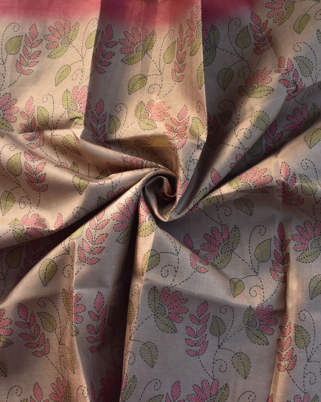 Anvika Semi Tussar Floral Set