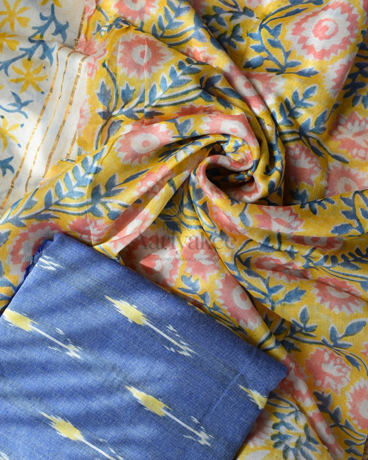 Monsoon Bloom Ikat cotton salwar suit