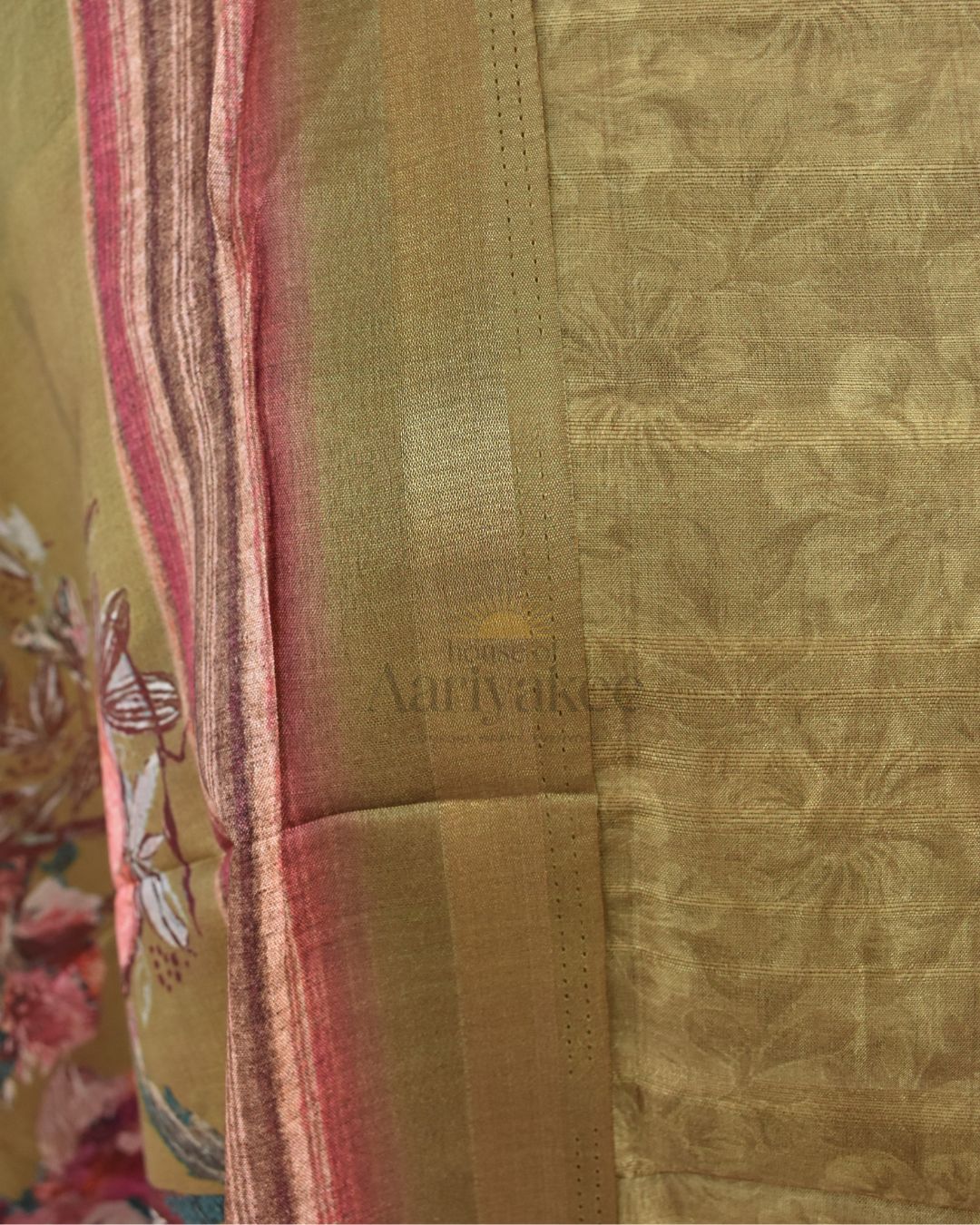 Olive Bloom Semi Tussar Suit Set