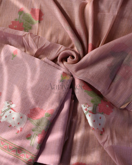 Rose Blush Muga Cotton Set 🌸