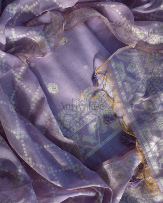 Lavender Glow – Muga Cotton Salwar Set