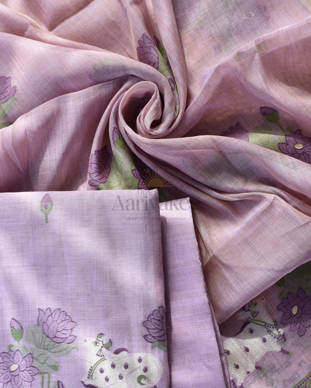 Lotus Grace Pichwai Muga Cotton Salwar Set