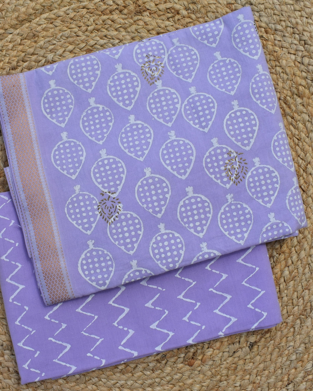 Lavender Handblock cotton salwar set