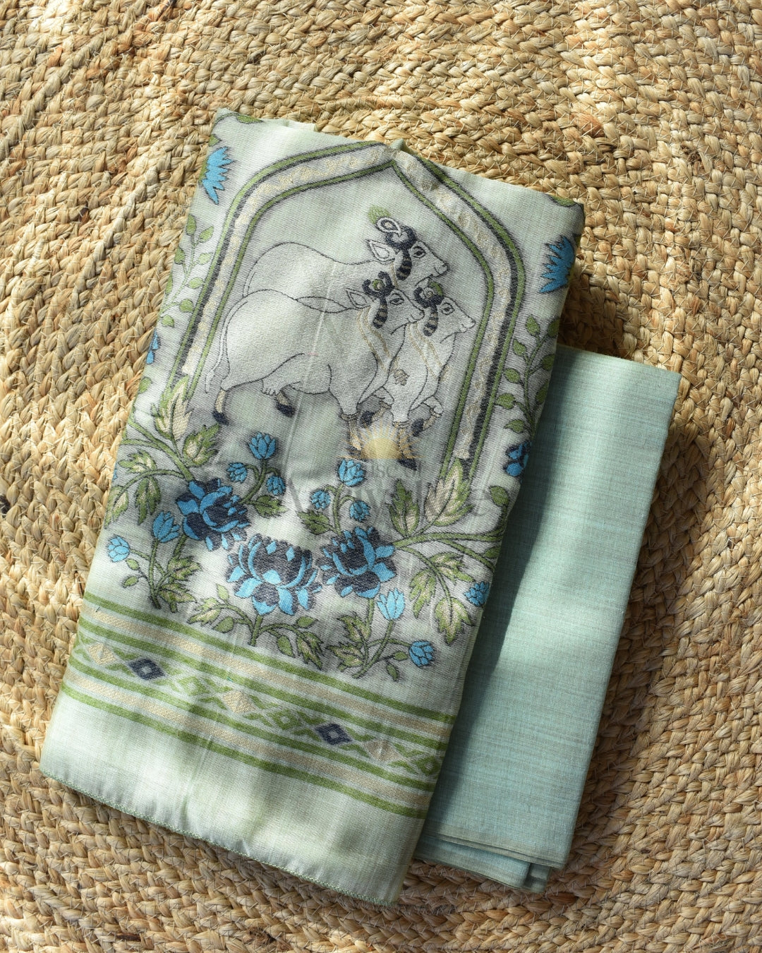 Pichwai Pastel Muga Cotton Salwar Set