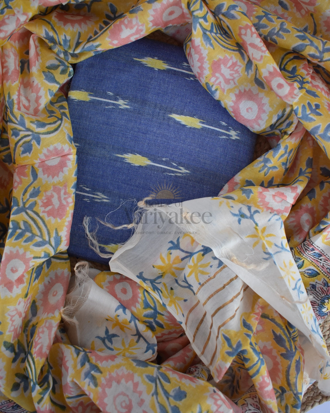 Monsoon Bloom Ikat cotton salwar suit