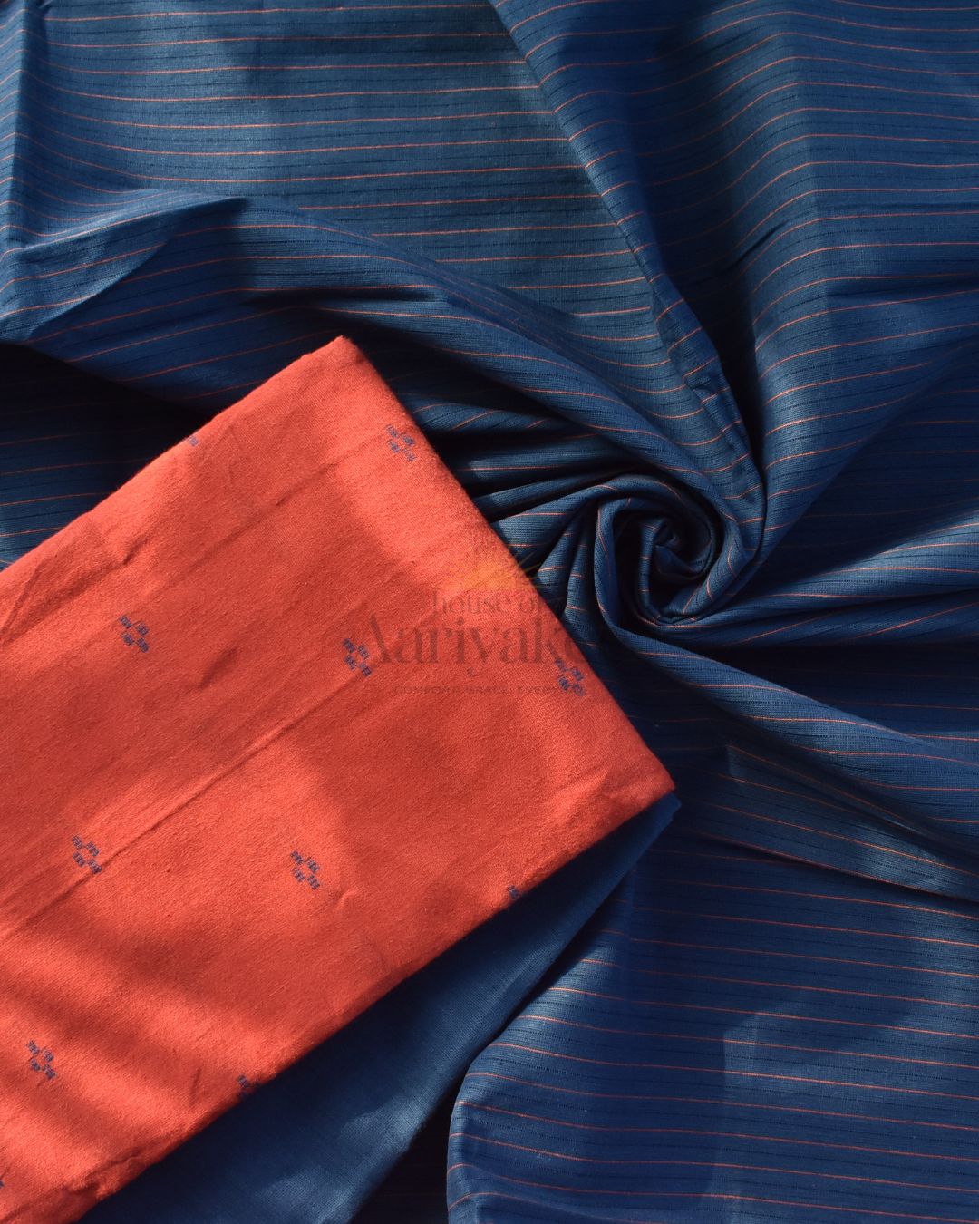 Sindura Loom – Rust & Indigo Handloom Cotton Salwar Set