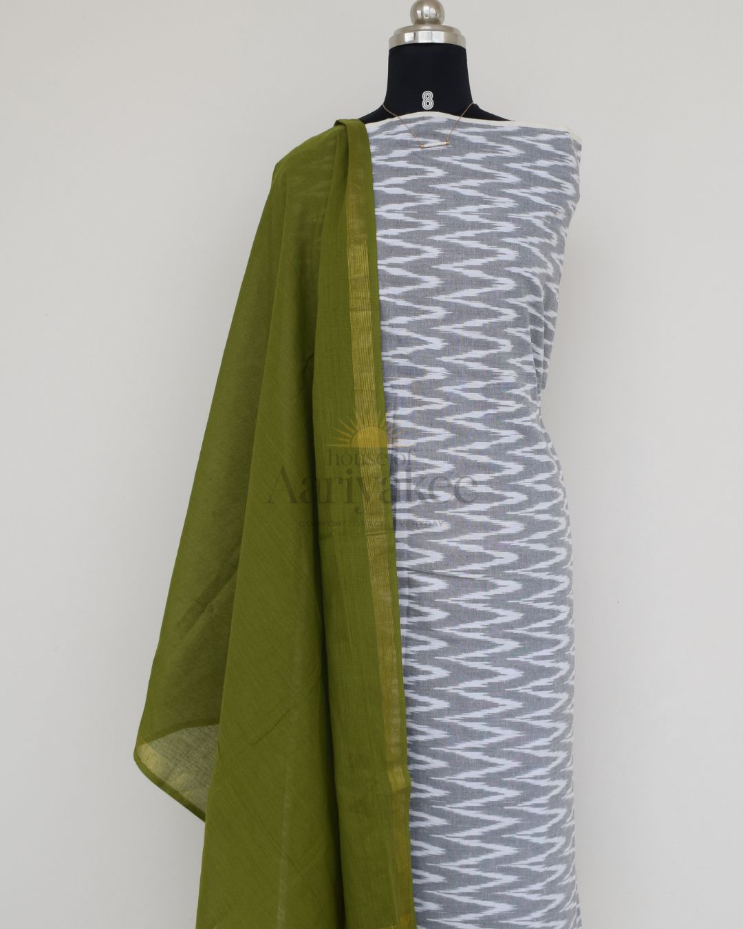 Olive Mist Ikkat  salwar Set