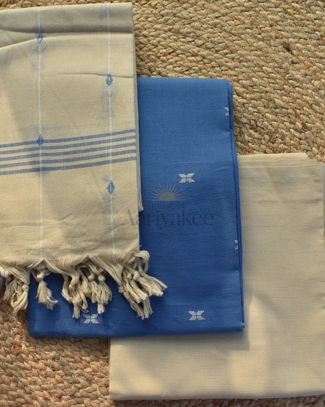 Sky Bloom Handloom Cotton Suit Set