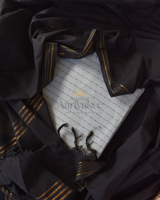 Charcoal Elegance Handloom Cotton Salwar Set