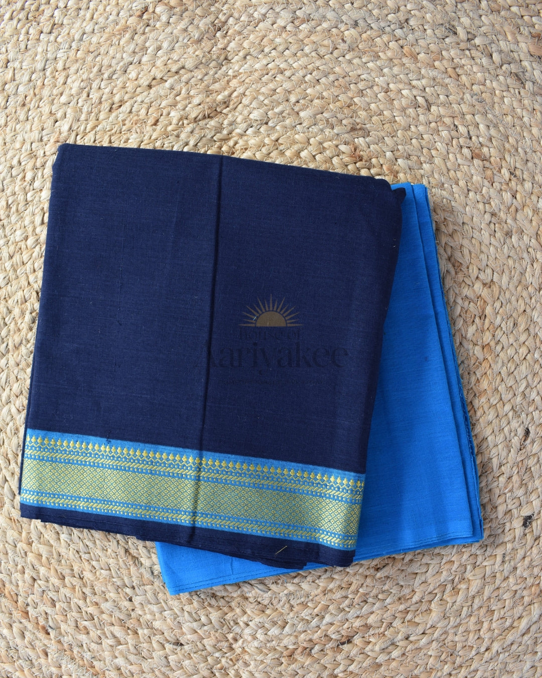 Azure Elegance – Pure Mangalagiri Handloom Cotton Salwar Suit