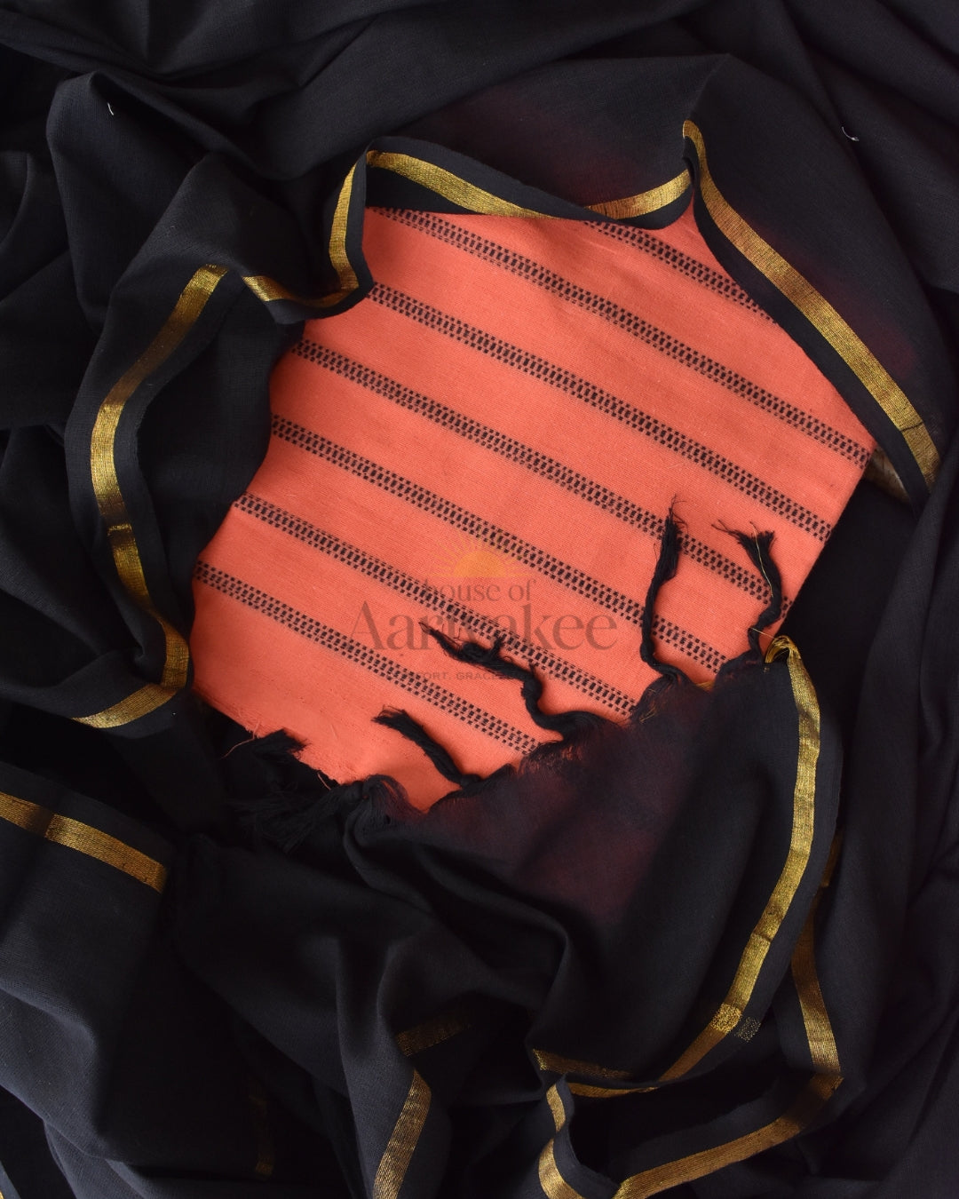 Midnight Coral – Handloom Cotton Salwar Suit