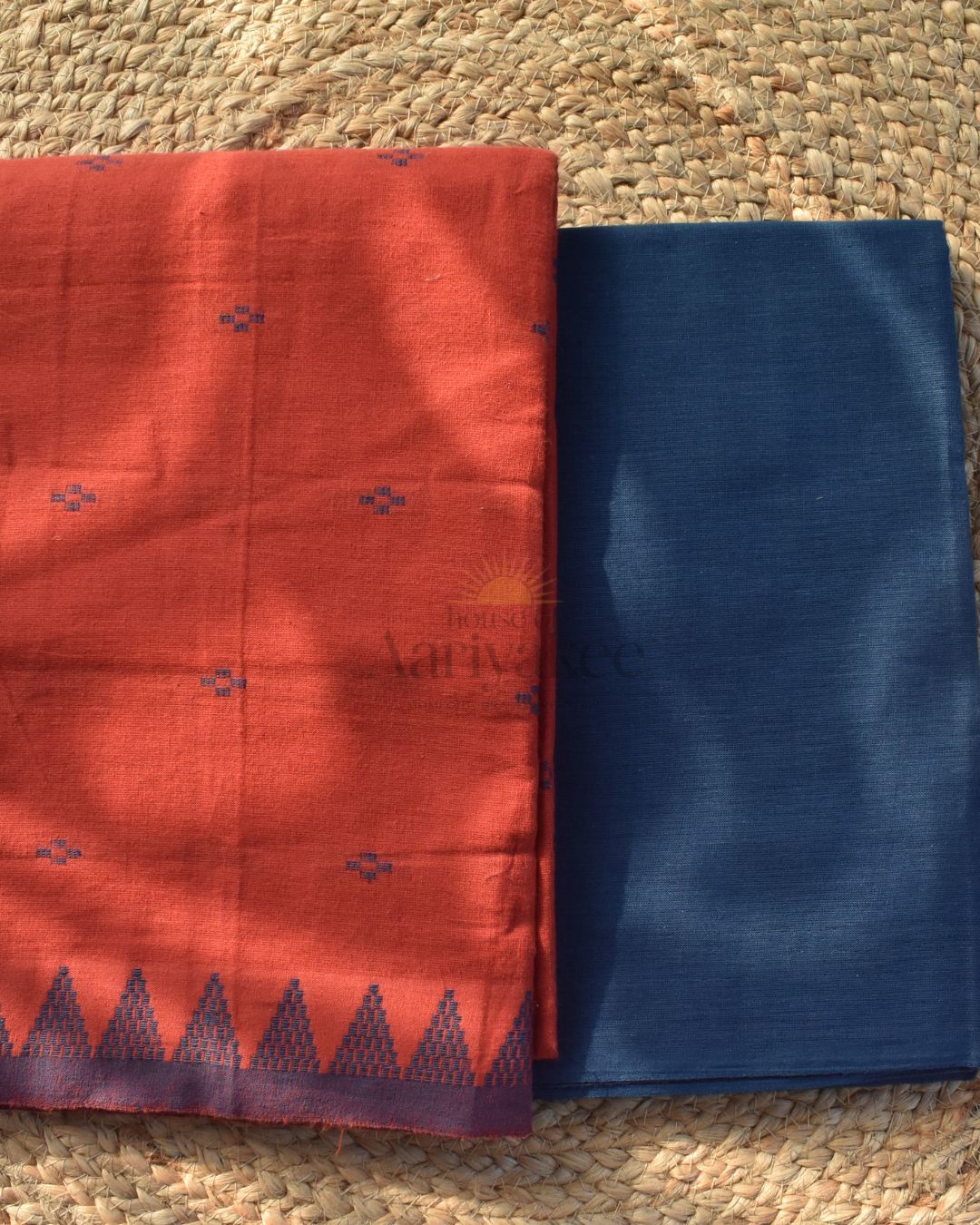 Sindura Loom – Rust & Indigo Handloom Cotton Salwar Set