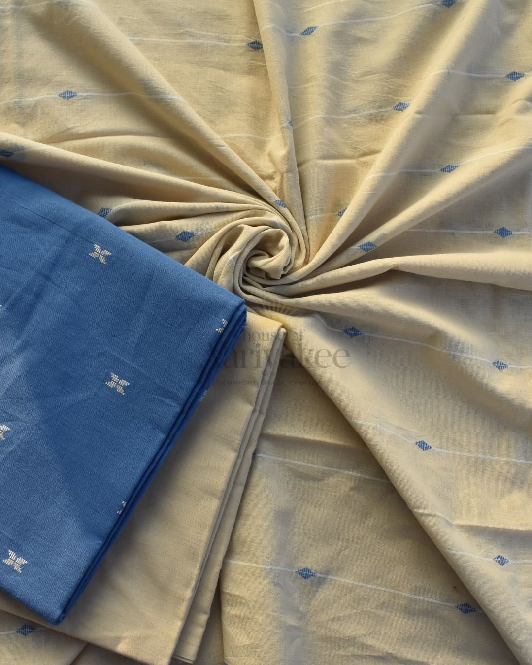 Sky Bloom Handloom Cotton Suit Set