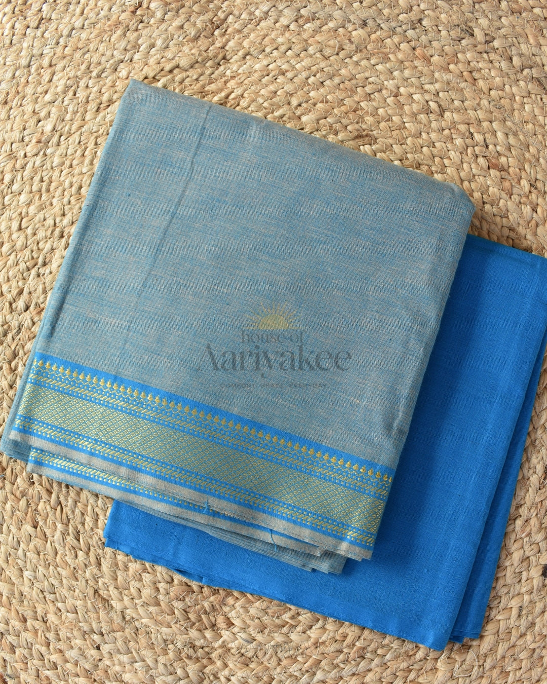 Azure Glow Mangalagiri Handloom Cotton Set