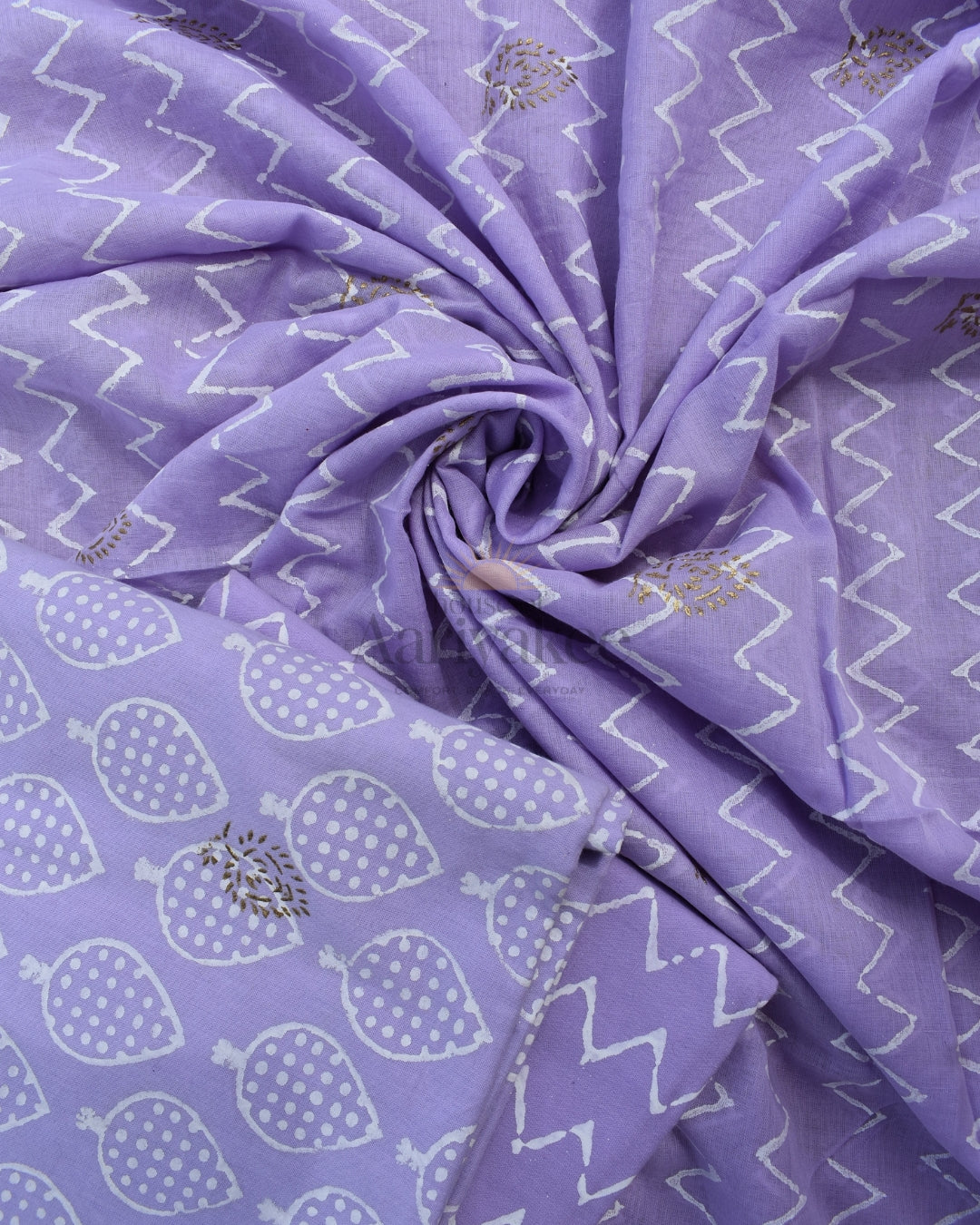 Lavender Handblock cotton salwar set