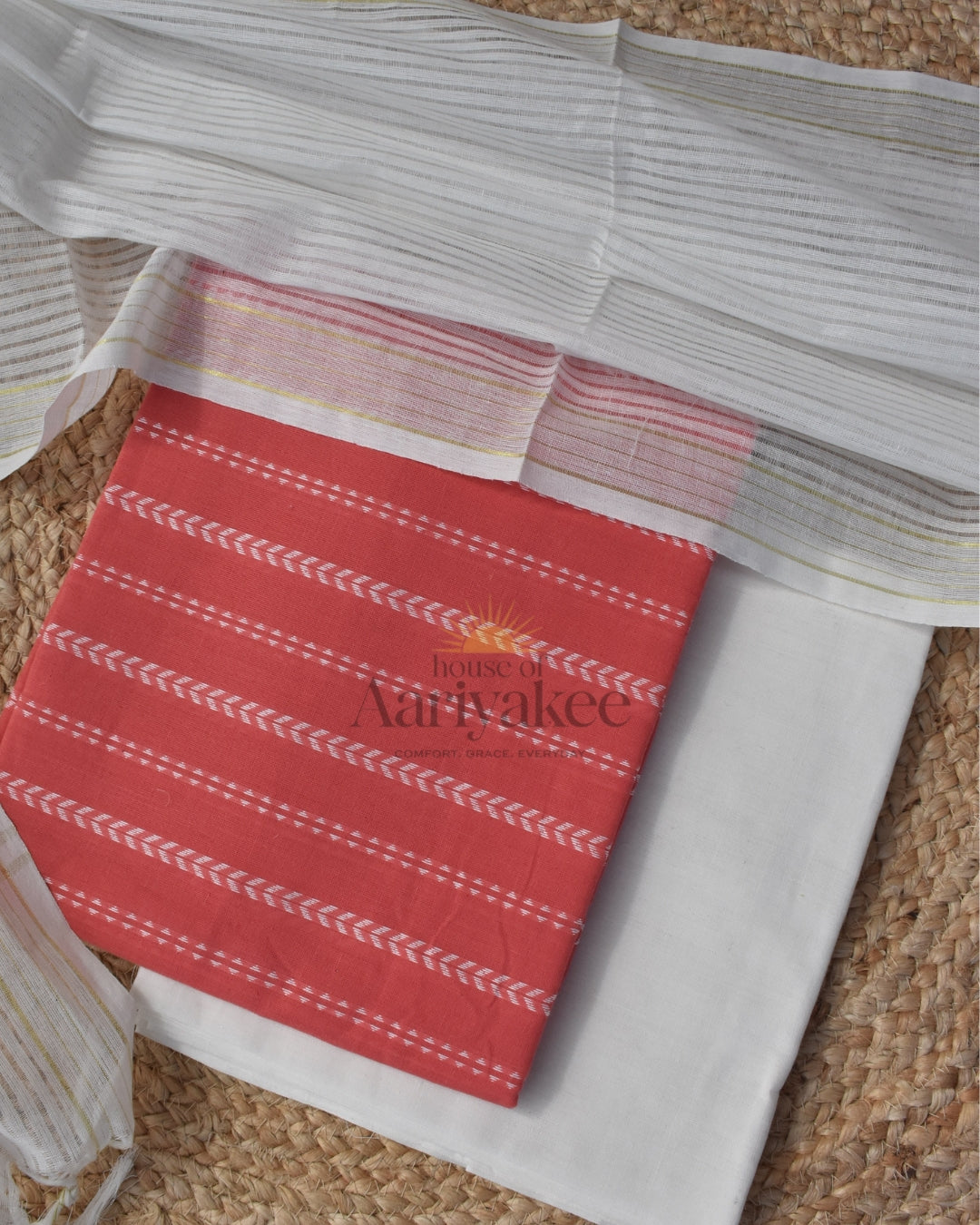 Scarlet Stripe Harmony handloom cotton salwar