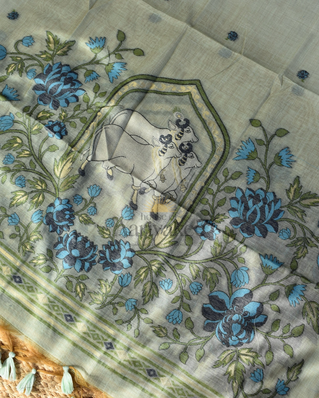 Pichwai Pastel Muga Cotton Salwar Set