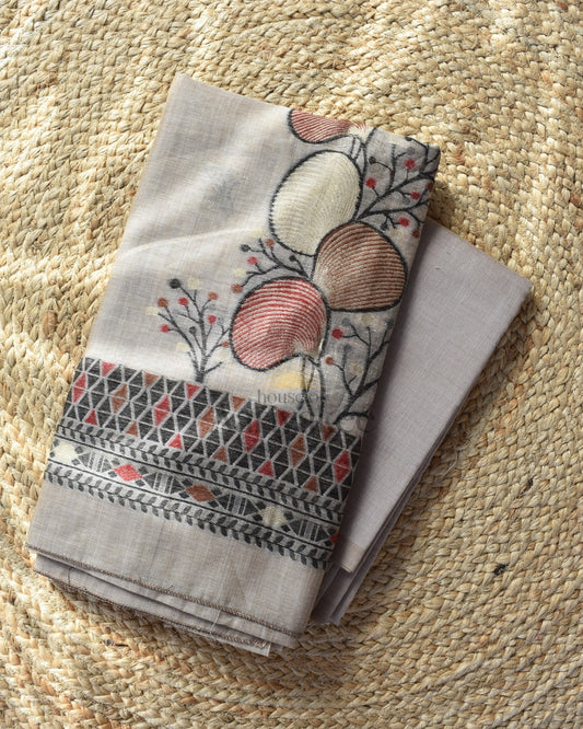 Beige blossom charm jamdhani weaver