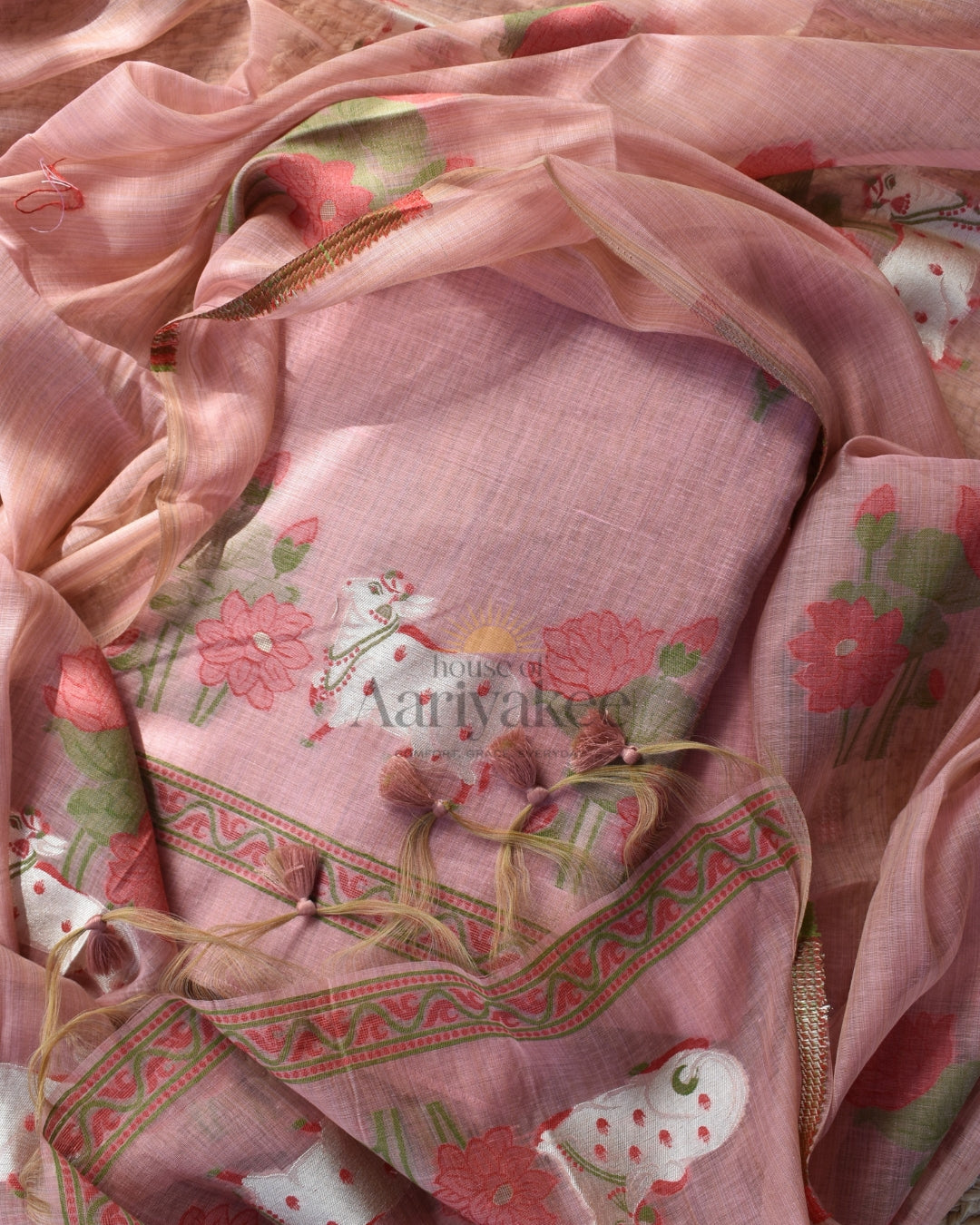 Rose Blush Muga Cotton Set 🌸