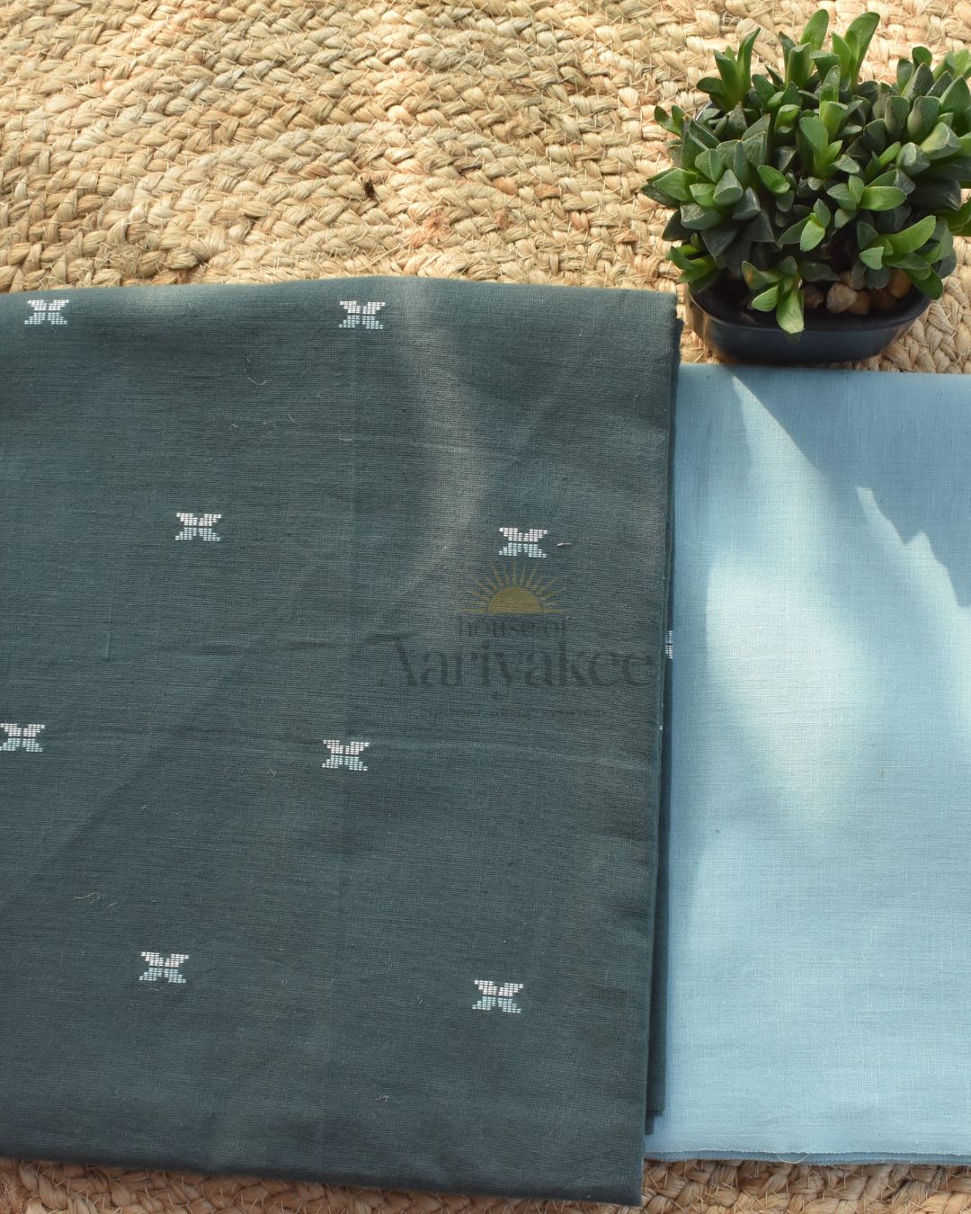 Mint Sage Handloom Cotton Suit Set