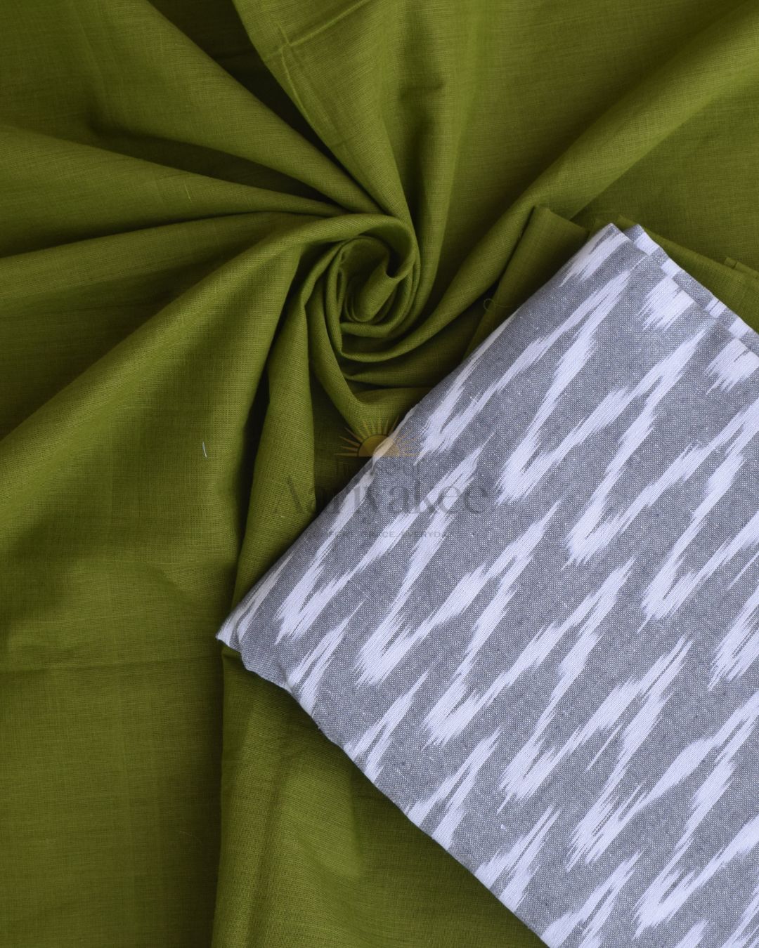 Olive Mist Ikkat  salwar Set