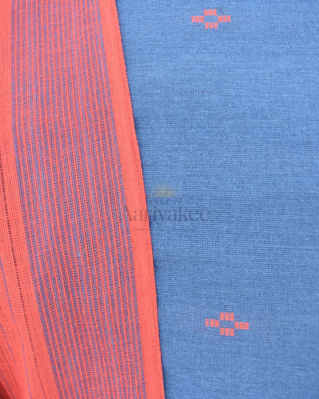 Neela Agni – Blue & Rust Handloom Cotton Salwar Set