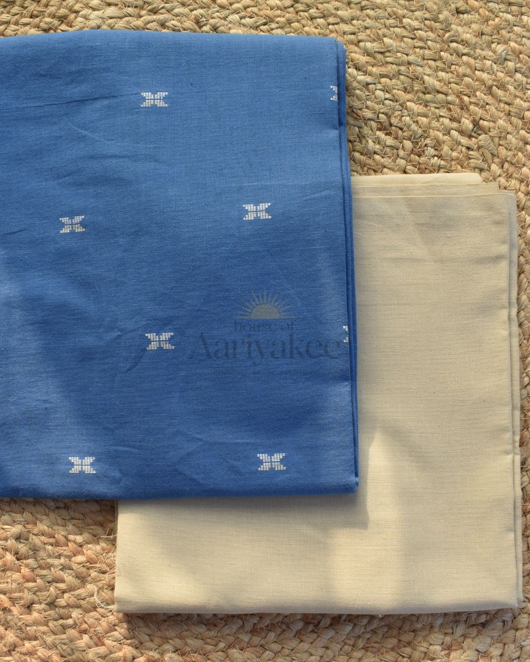 Sky Bloom Handloom Cotton Suit Set