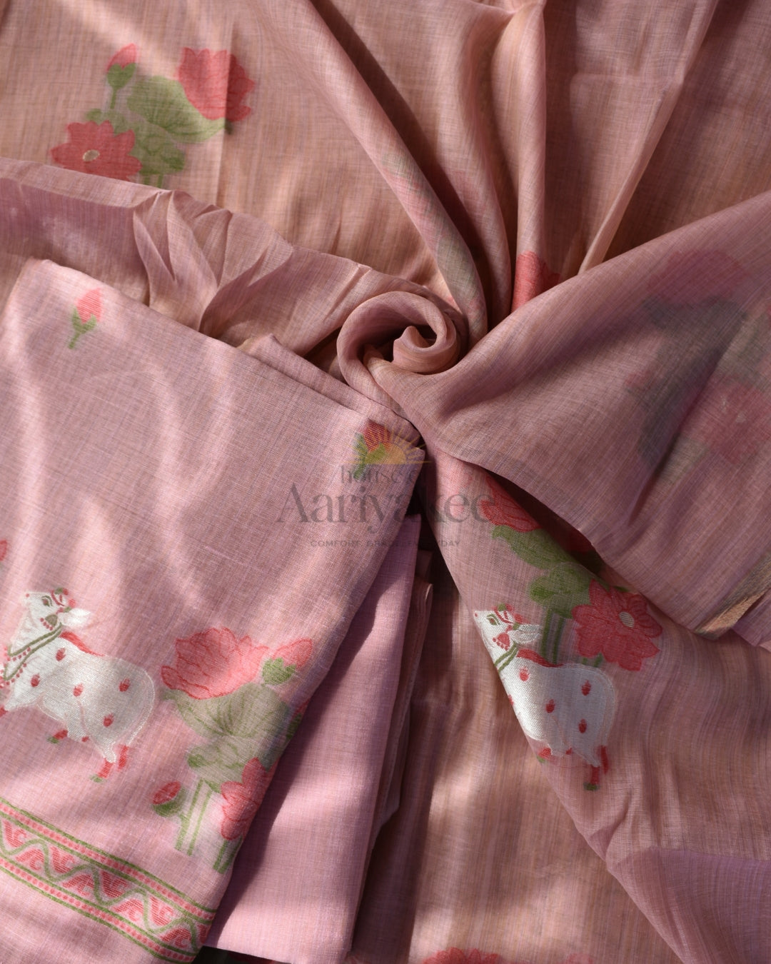 Rose Blush Muga Cotton Set 🌸