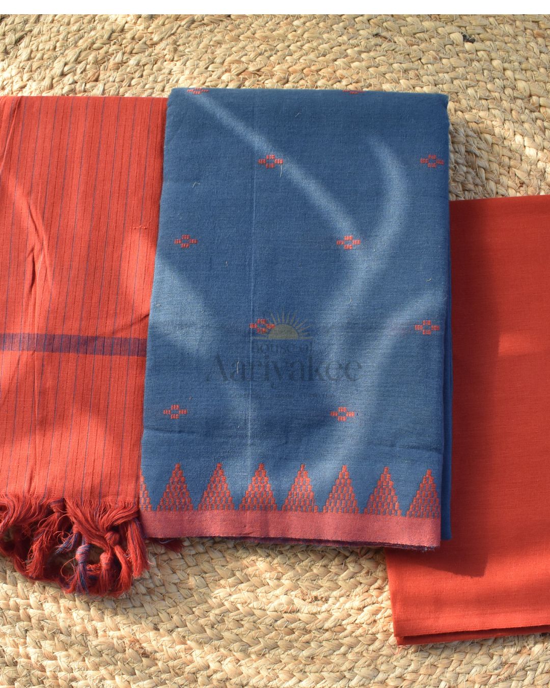 Neela Agni – Blue & Rust Handloom Cotton Salwar Set