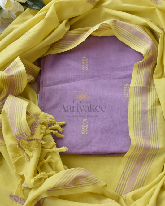 Lavender Leaf Handloom Cotton Salwar Set