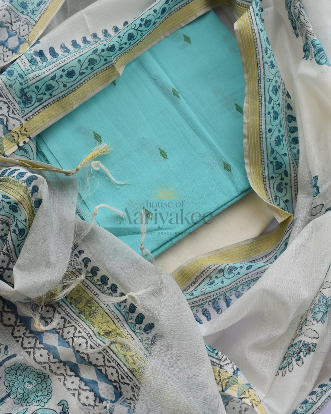 Sky Bloom Handloom Cotton Salwar Suit