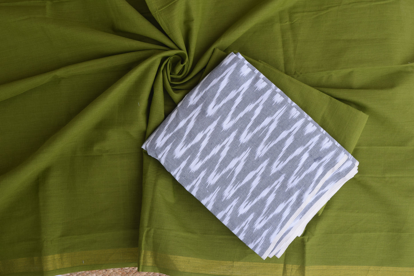 Olive Mist Ikkat  salwar Set