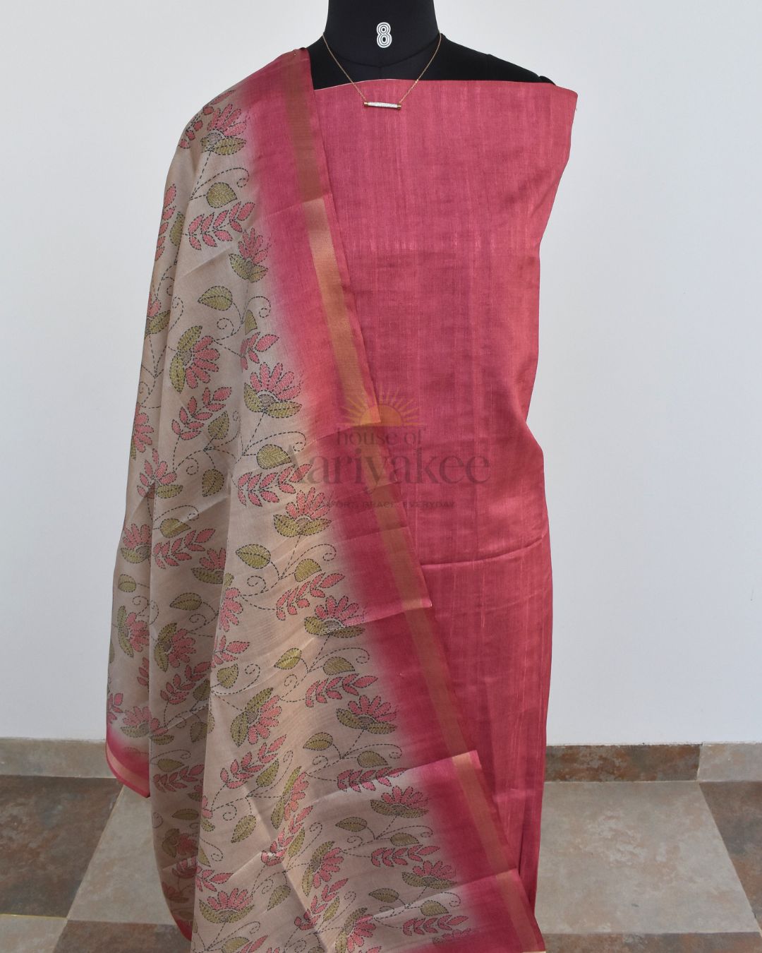 Anvika Semi Tussar Floral Set