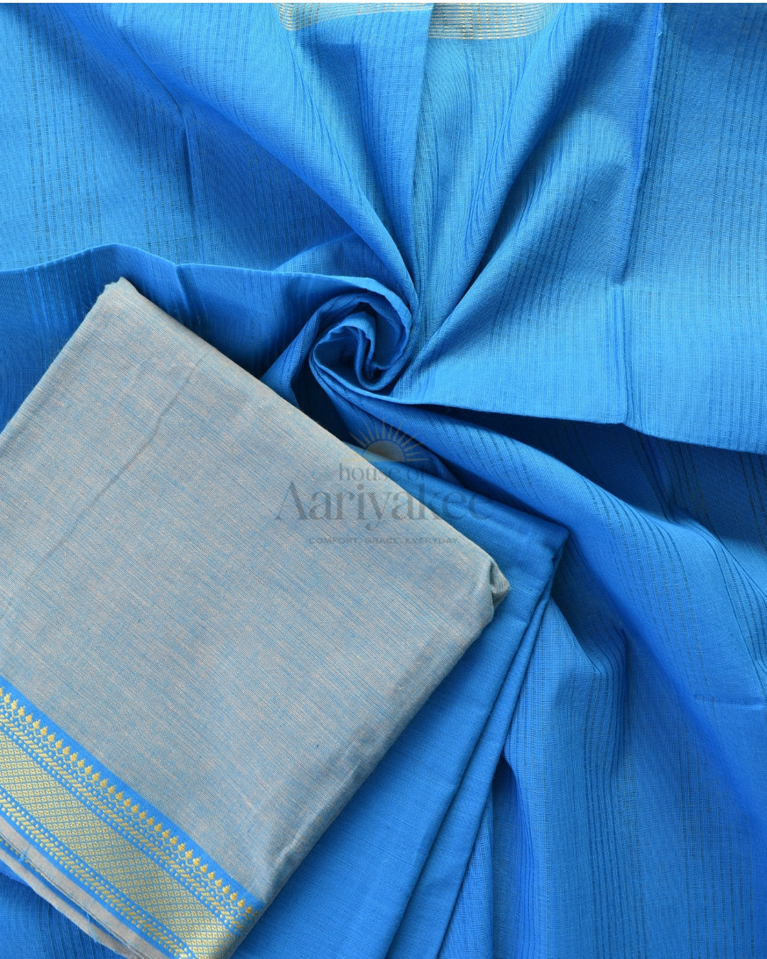Azure Glow Mangalagiri Handloom Cotton Set