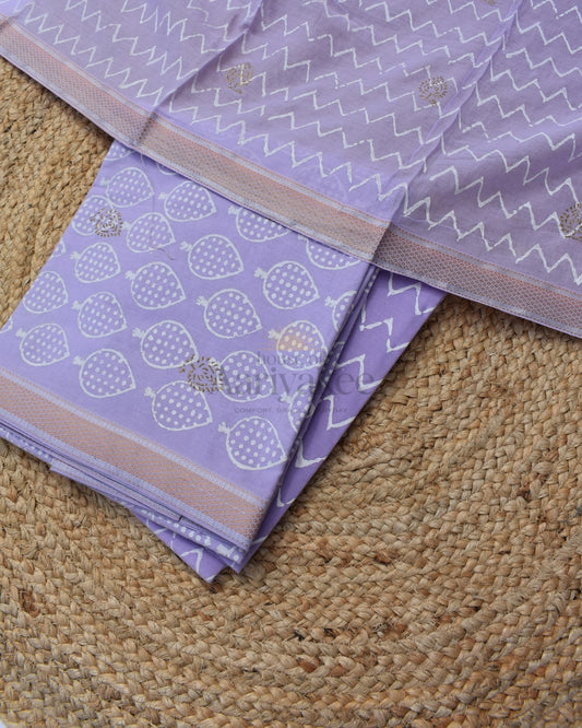Lavender Handblock cotton salwar set