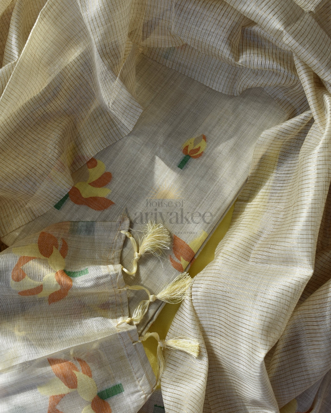 Sunlit Bloom Muga Cotton Salwar Set