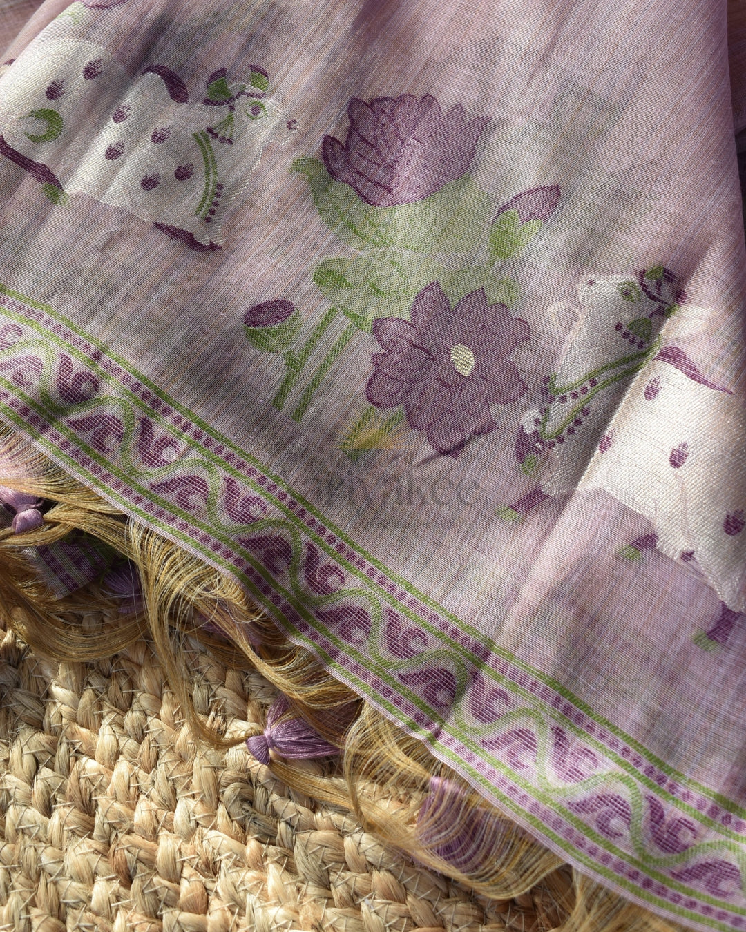 Lotus Grace Pichwai Muga Cotton Salwar Set