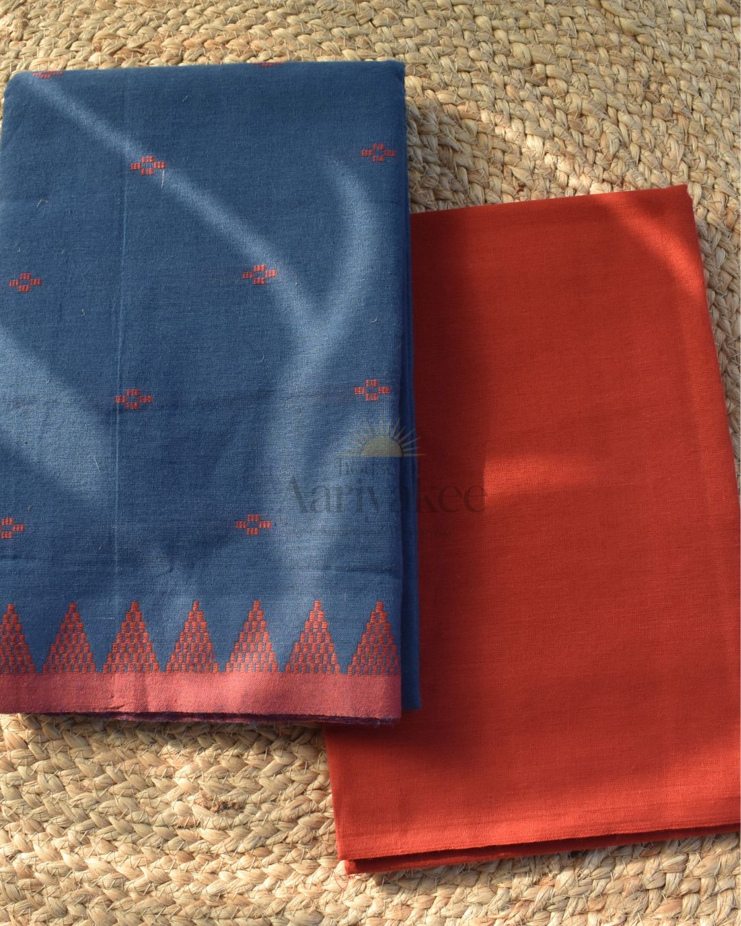 Neela Agni – Blue & Rust Handloom Cotton Salwar Set