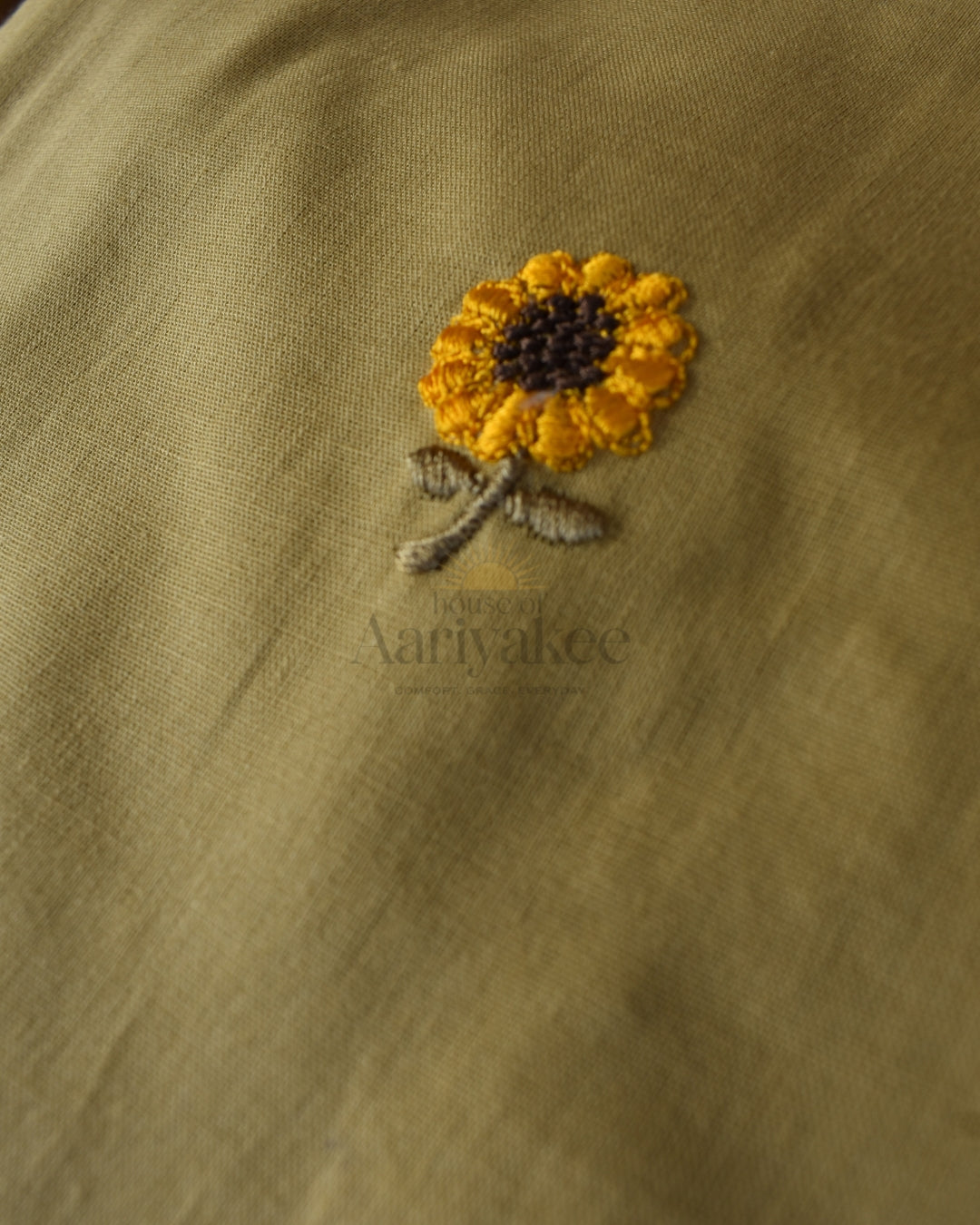 Mustard Floral Handwoven Cotton Suit Set