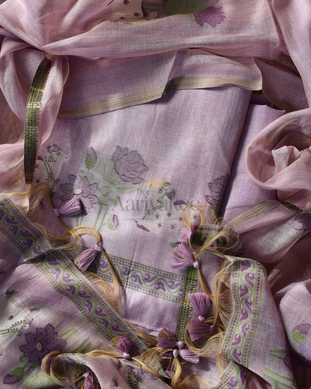 Lotus Grace Pichwai Muga Cotton Salwar Set