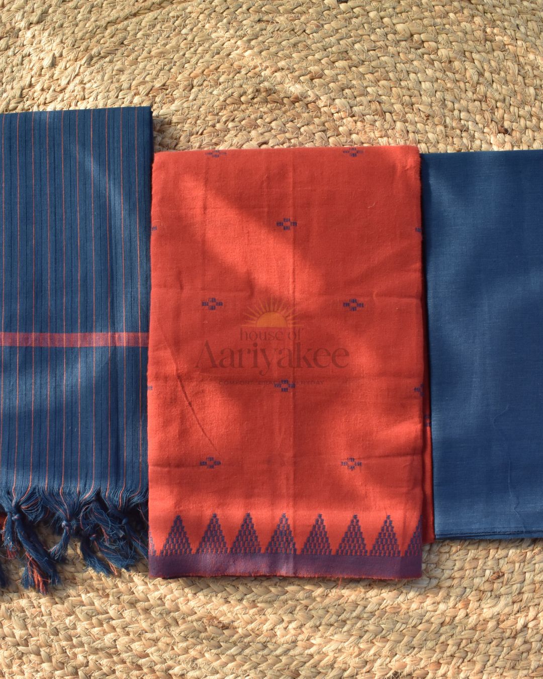 Sindura Loom – Rust & Indigo Handloom Cotton Salwar Set