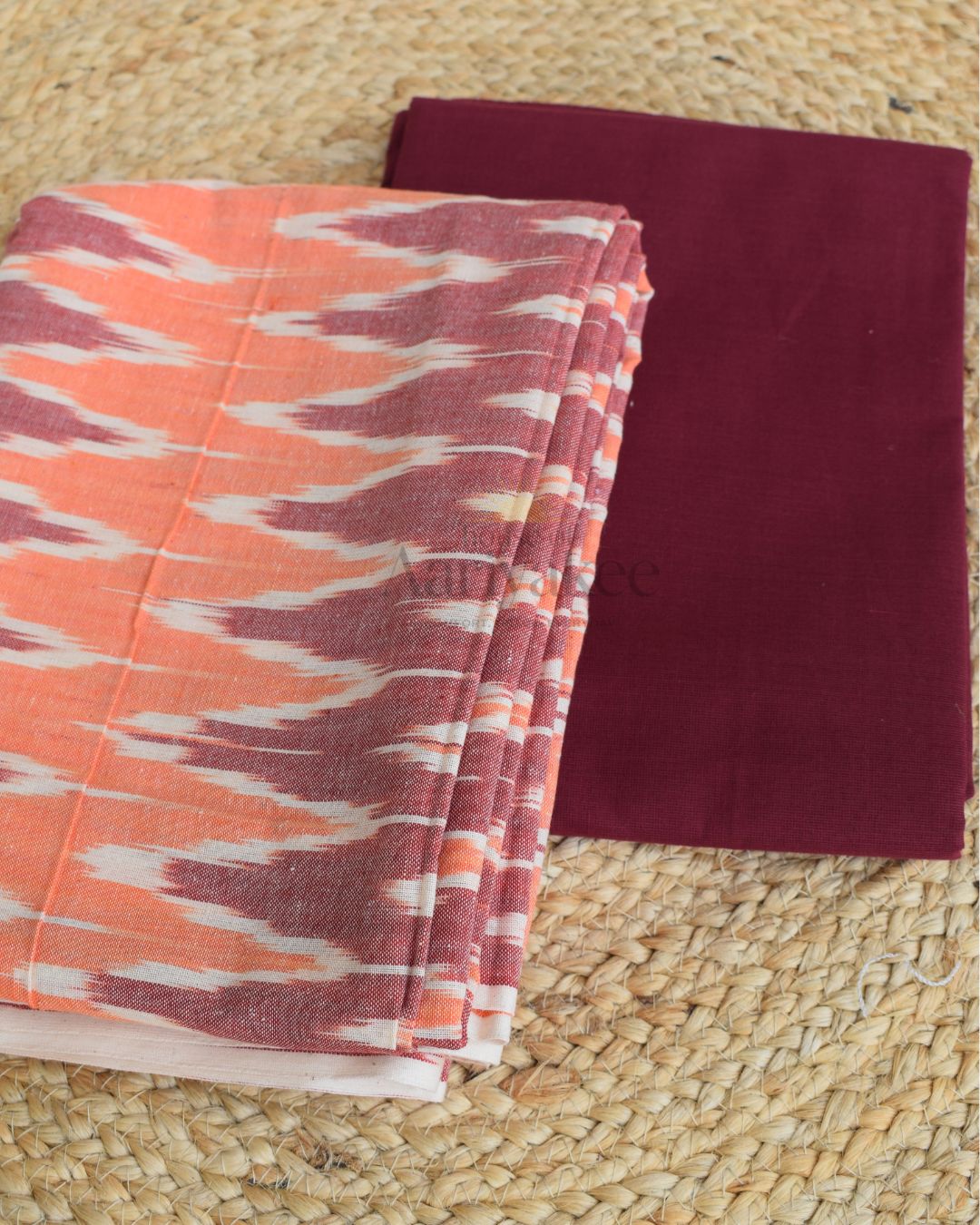 Peach Glow Handloom ikkat cotton salwar Set