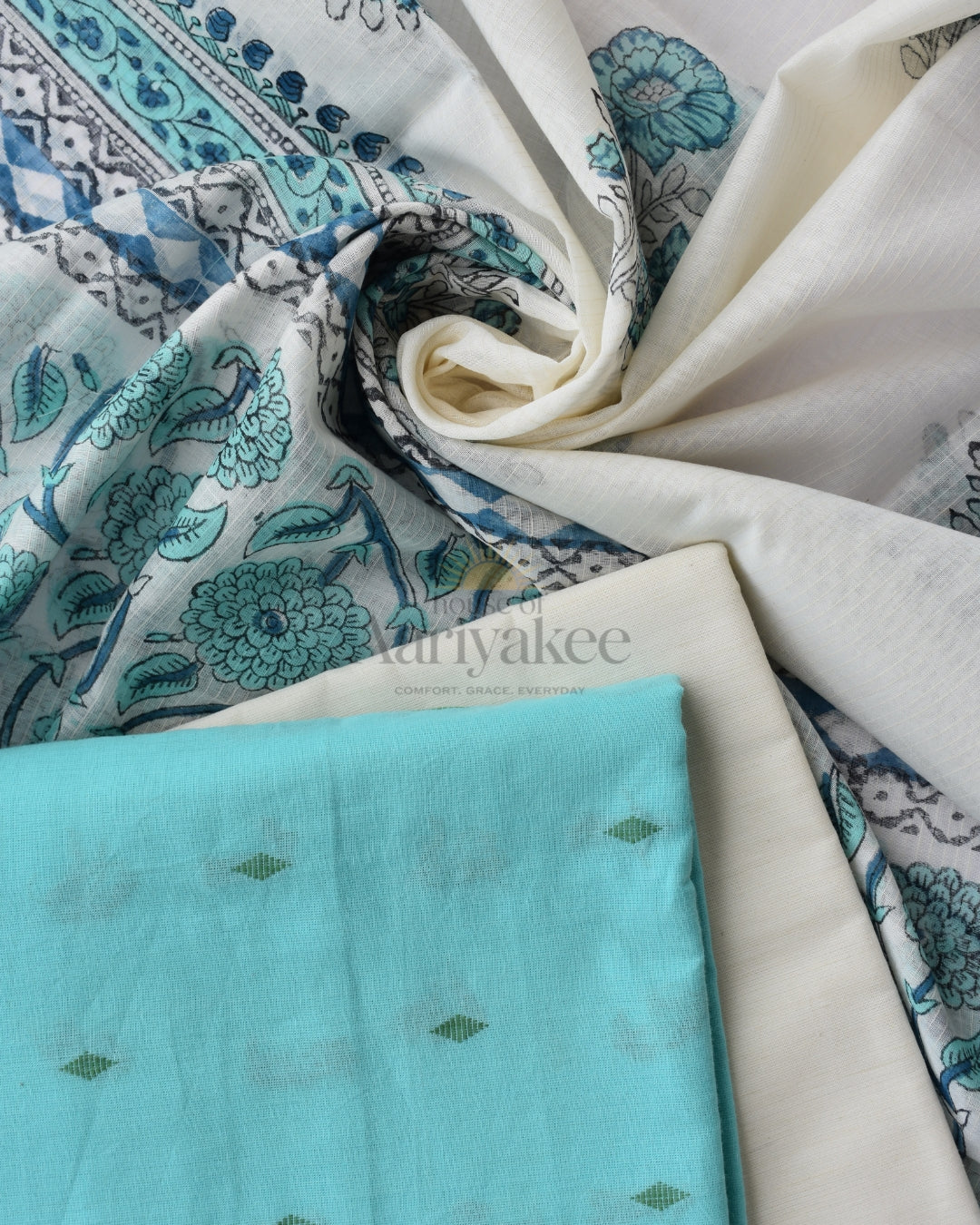 Sky Bloom Handloom Cotton Salwar Suit