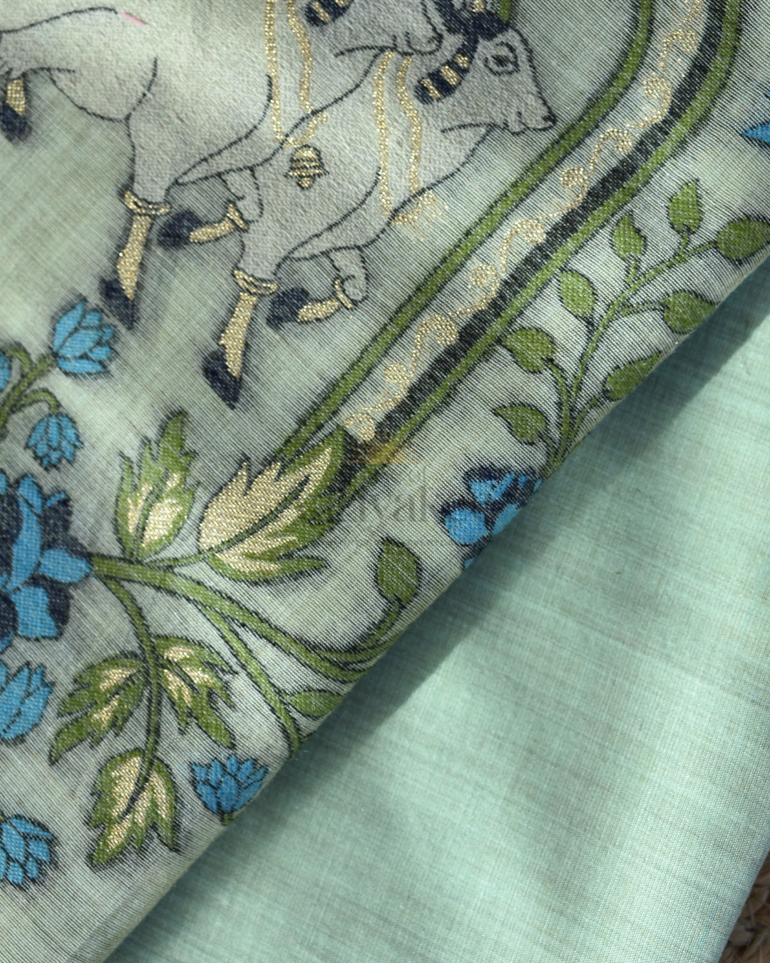 Pichwai Pastel Muga Cotton Salwar Set