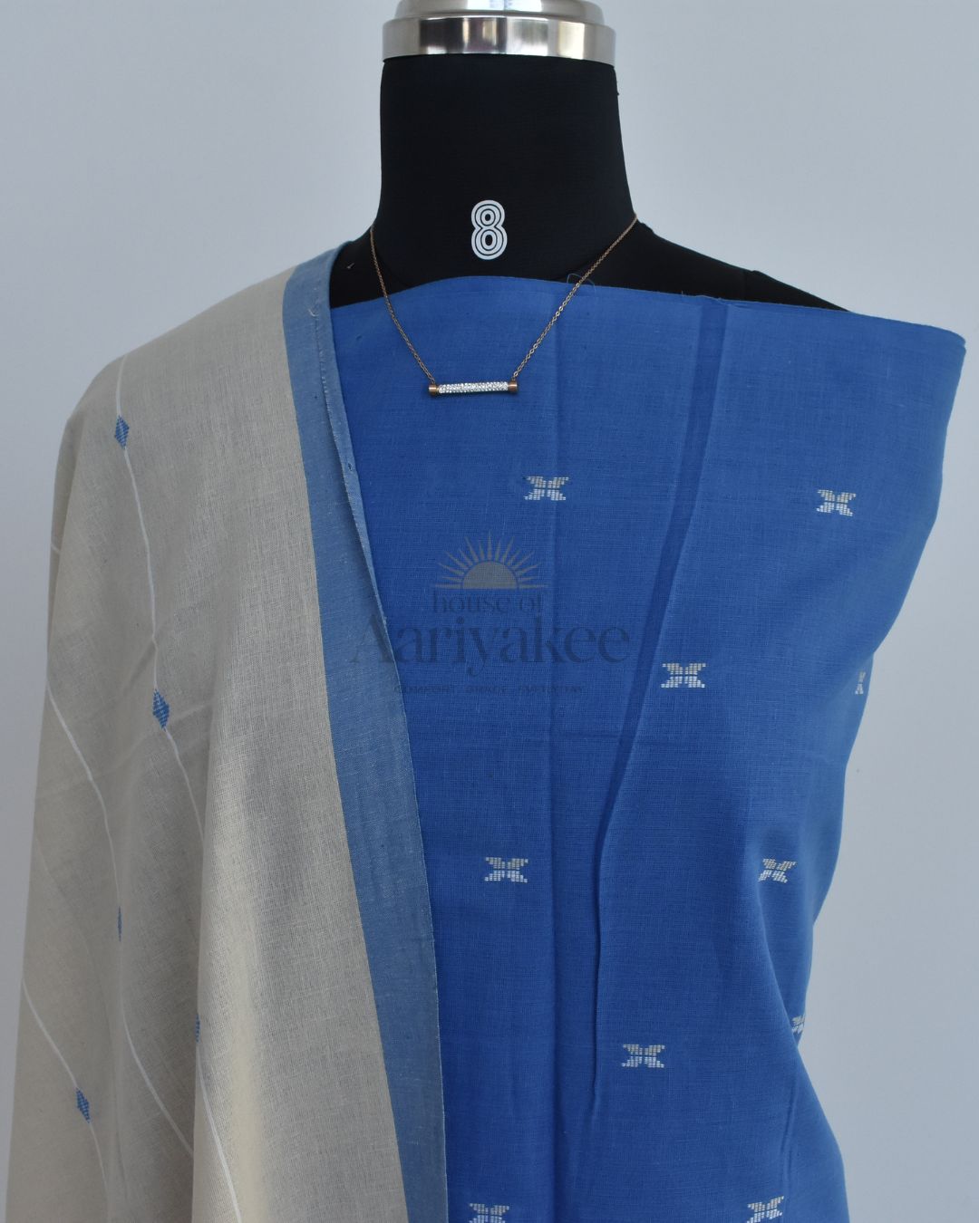 Sky Bloom Handloom Cotton Suit Set