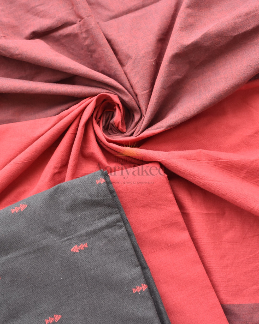 Crimson Shadow Handloom Cotton Salwar Set