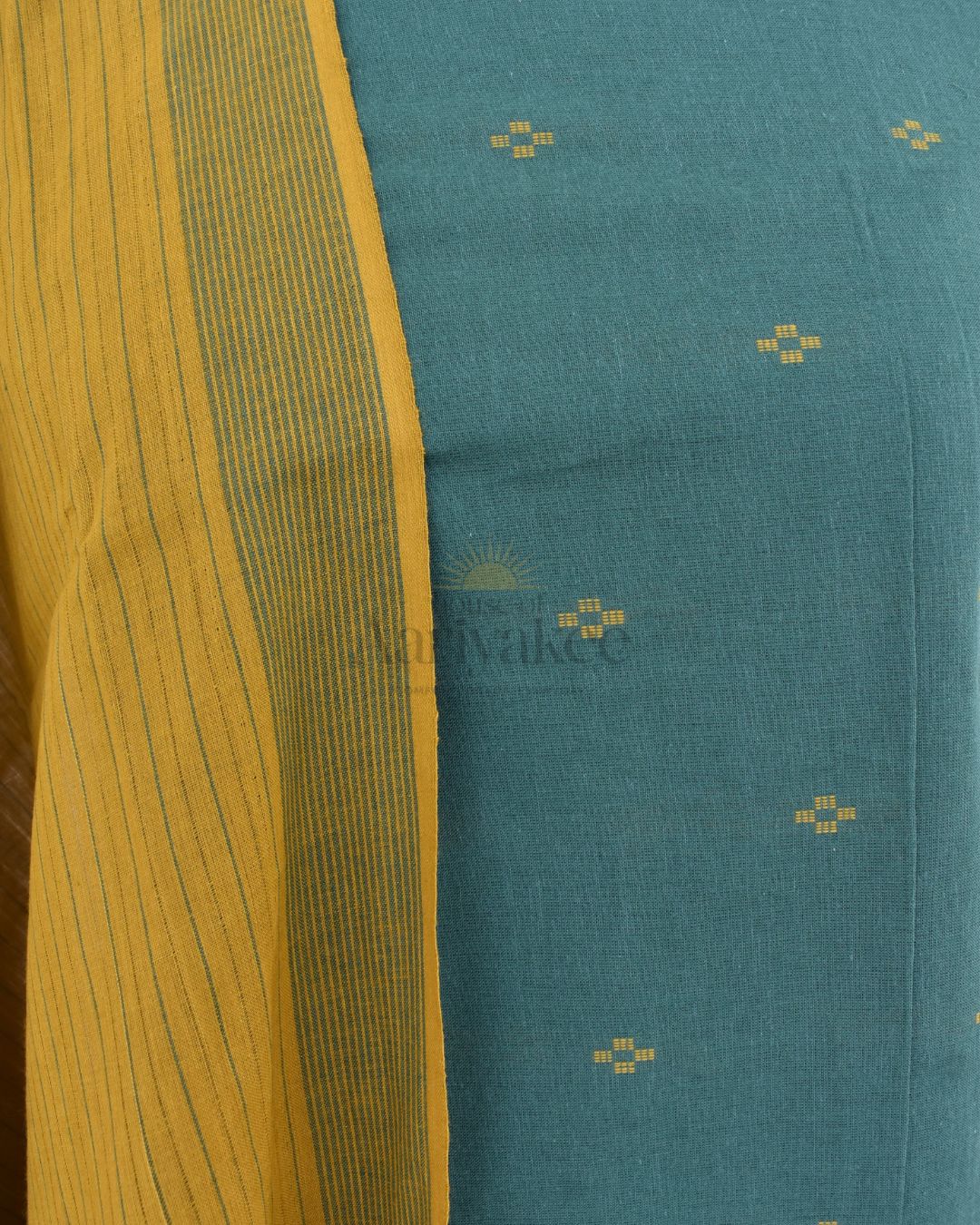 Bhoomi Grace – Green & Mustard Handloom Cotton Salwar Set