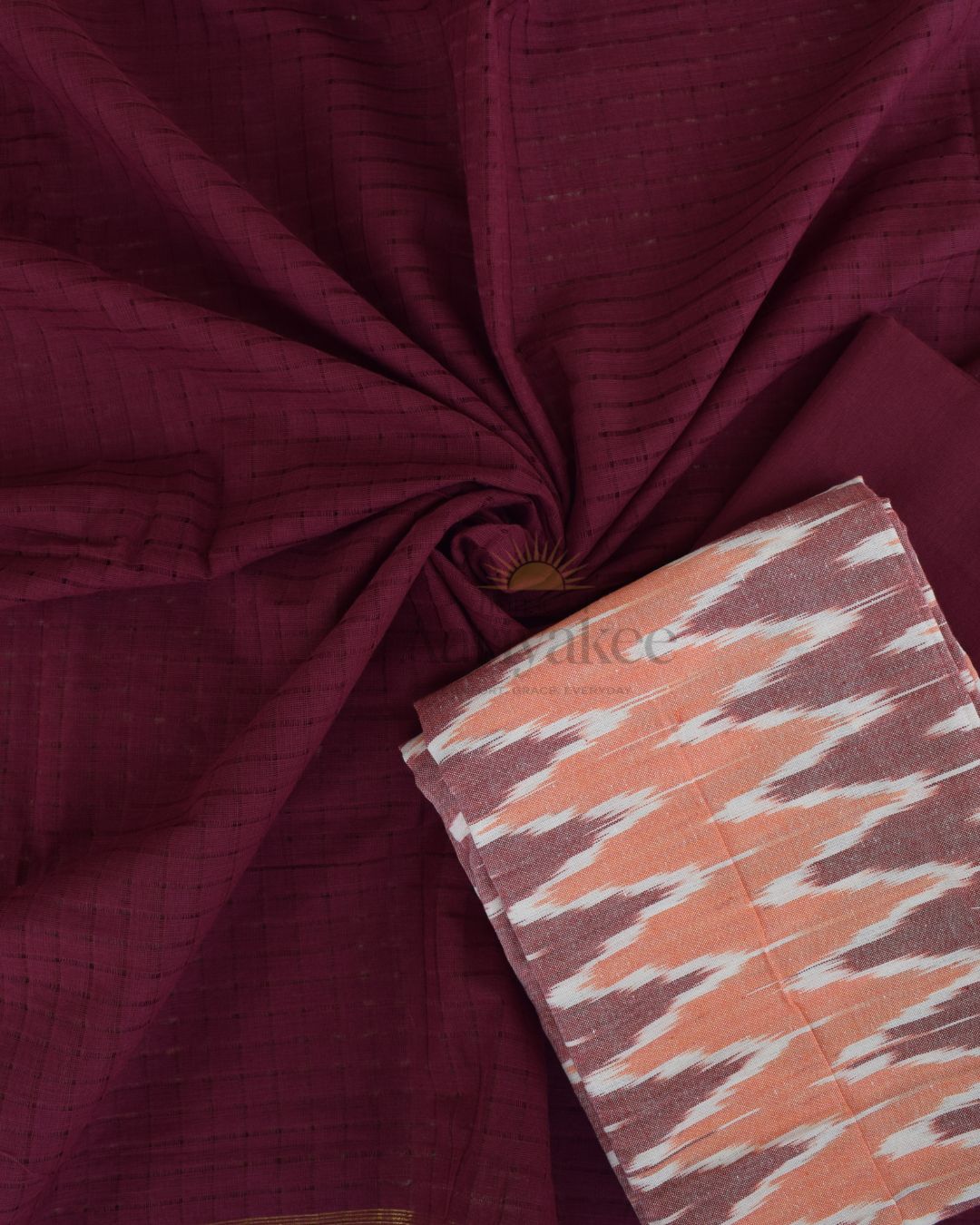 Peach Glow Handloom ikkat cotton salwar Set